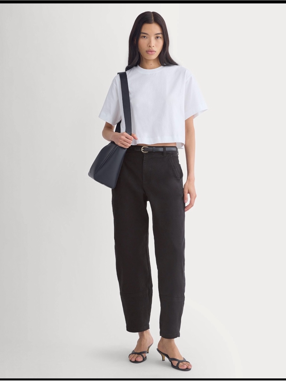 Everlane Utility Barrel Pants Black Organic Cotton High Rise Size 00